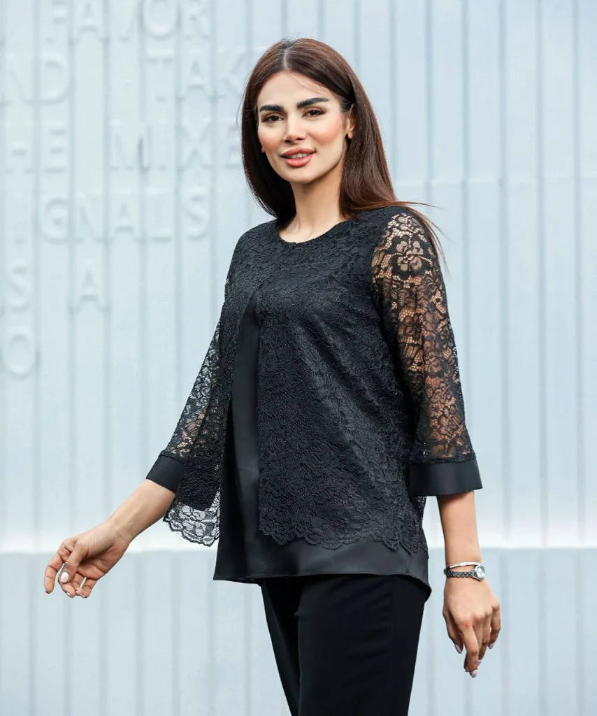 تاپ و بلوز سرهم گیپور ساتن