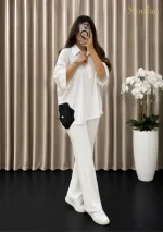 تونیک زنانه یقه شکاری